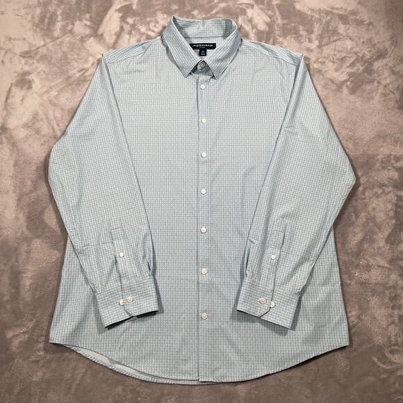 Mizzen Main Leeward Shirt XL Blue Button Down Stretch Performance Office Casual - Picture 2 of 9